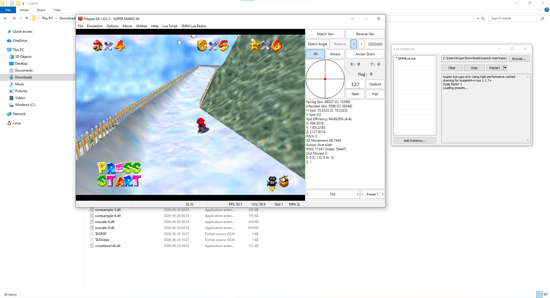 SM64 Lua Redux active