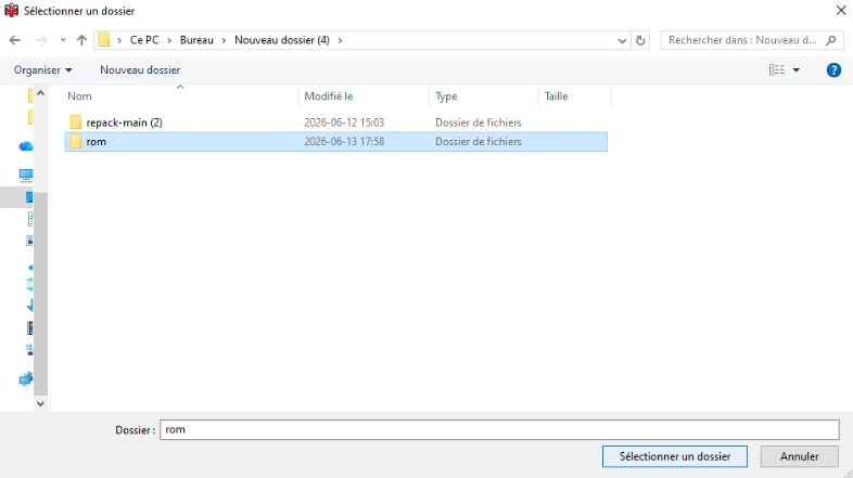 Select ROM folder
